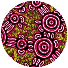 Authentic Aboriginal Art - You Belong Wooden Puzzle Round by hogartharts