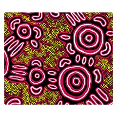 Authentic Aboriginal Art - You Belong Premium Plush Fleece Blanket (small) by hogartharts