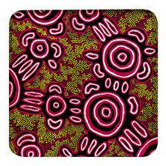 Authentic Aboriginal Art - You Belong Square Glass Fridge Magnet (4 Pack)