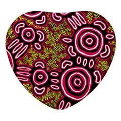 Authentic Aboriginal Art - You Belong Heart Glass Fridge Magnet (4 Pack) by hogartharts