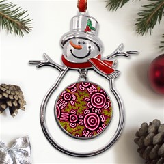 Authentic Aboriginal Art - You Belong Metal Snowman Ornament by hogartharts