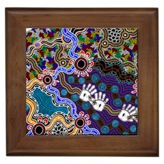 Authentic Aboriginal Art - Discovering Your Dreams Framed Tile by hogartharts