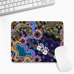 Authentic Aboriginal Art - Discovering Your Dreams Small Mousepad by hogartharts