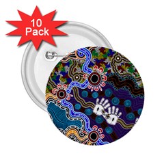 Authentic Aboriginal Art - Discovering Your Dreams 2 25  Buttons (10 Pack)  by hogartharts