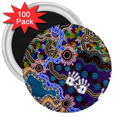 Authentic Aboriginal Art - Discovering Your Dreams 3  Magnets (100 Pack) by hogartharts