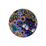 Authentic Aboriginal Art - Discovering Your Dreams Rubber Coaster (Round) Front