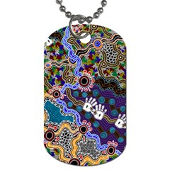 Authentic Aboriginal Art - Discovering Your Dreams Dog Tag (one Side) by hogartharts