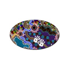 Authentic Aboriginal Art - Discovering Your Dreams Sticker Oval (10 Pack) by hogartharts