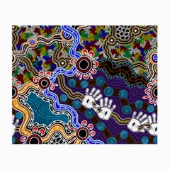 Authentic Aboriginal Art - Discovering Your Dreams Small Glasses Cloth by hogartharts