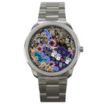 Authentic Aboriginal Art - Discovering Your Dreams Sport Metal Watch Front