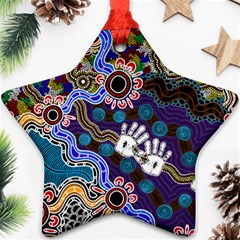 Authentic Aboriginal Art - Discovering Your Dreams Star Ornament (two Sides) by hogartharts