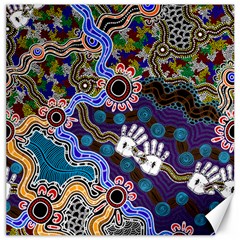 Authentic Aboriginal Art - Discovering Your Dreams Canvas 12  X 12  by hogartharts