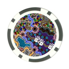 Authentic Aboriginal Art - Discovering Your Dreams Poker Chip Card Guard by hogartharts