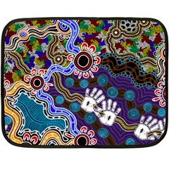 Authentic Aboriginal Art - Discovering Your Dreams Fleece Blanket (mini) by hogartharts