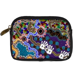 Authentic Aboriginal Art - Discovering Your Dreams Digital Camera Leather Case by hogartharts