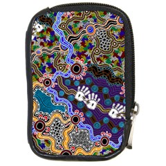 Authentic Aboriginal Art - Discovering Your Dreams Compact Camera Leather Case by hogartharts