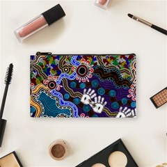 Authentic Aboriginal Art - Discovering Your Dreams Cosmetic Bag (small) by hogartharts