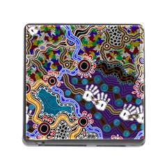 Authentic Aboriginal Art - Discovering Your Dreams Memory Card Reader (square 5 Slot) by hogartharts