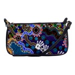 Authentic Aboriginal Art - Discovering Your Dreams Shoulder Clutch Bag Front