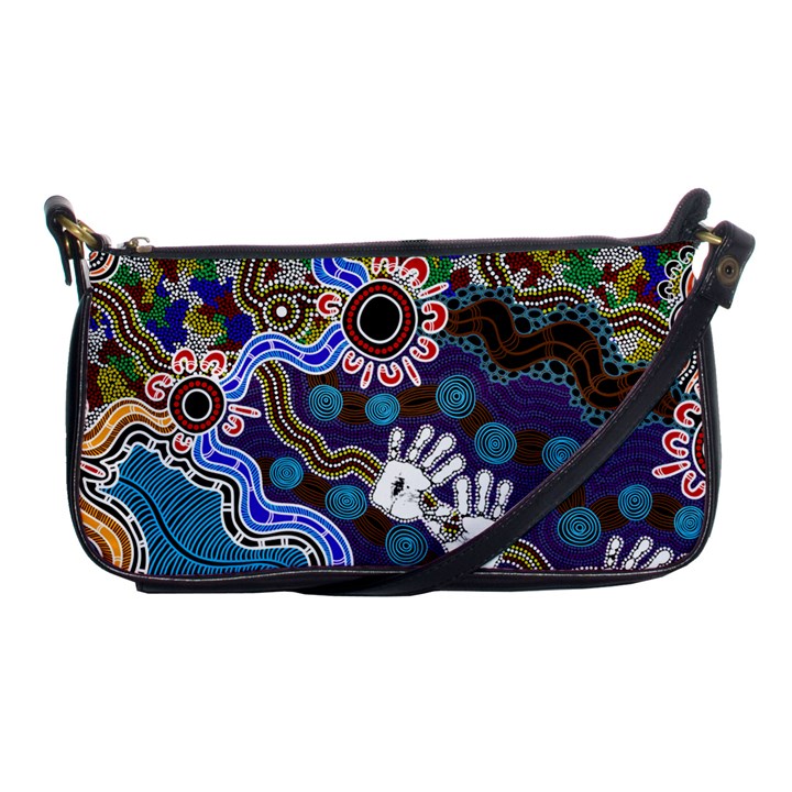 Authentic Aboriginal Art - Discovering Your Dreams Shoulder Clutch Bag