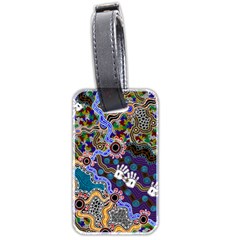 Authentic Aboriginal Art - Discovering Your Dreams Luggage Tag (two Sides) by hogartharts