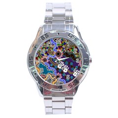 Authentic Aboriginal Art - Discovering Your Dreams Stainless Steel Analogue Watch by hogartharts