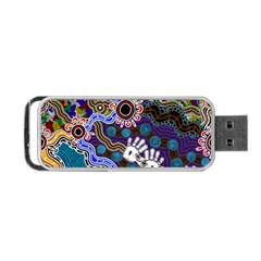 Authentic Aboriginal Art - Discovering Your Dreams Portable Usb Flash (one Side) by hogartharts