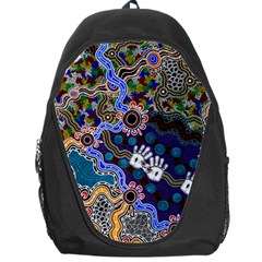 Authentic Aboriginal Art - Discovering Your Dreams Backpack Bag by hogartharts