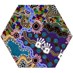 Authentic Aboriginal Art - Discovering Your Dreams Wooden Puzzle Hexagon by hogartharts