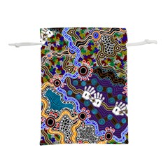 Authentic Aboriginal Art - Discovering Your Dreams Lightweight Drawstring Pouch (l) by hogartharts