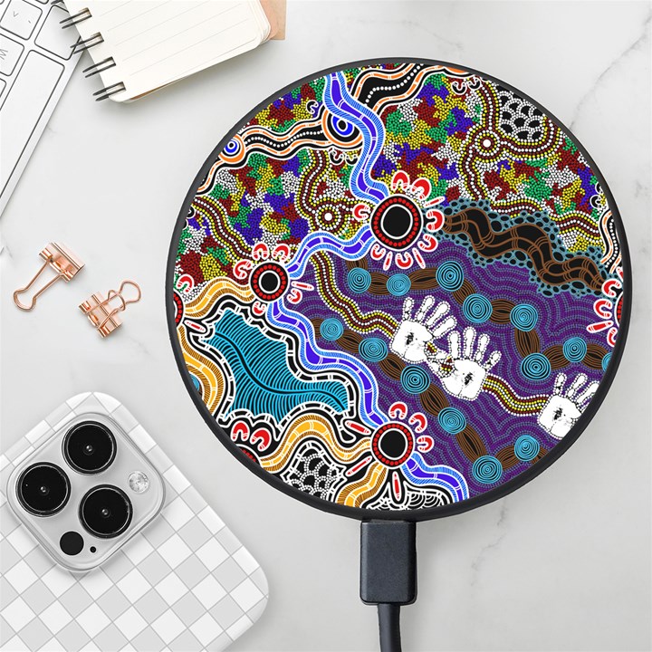 Authentic Aboriginal Art - Discovering Your Dreams Wireless Fast Charger(Black)