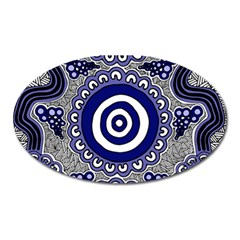 Authentic Aboriginal Art - Gathering Oval Magnet by hogartharts