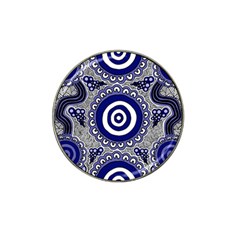 Authentic Aboriginal Art - Gathering Hat Clip Ball Marker by hogartharts