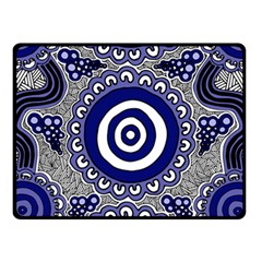 Authentic Aboriginal Art - Gathering Fleece Blanket (small) by hogartharts