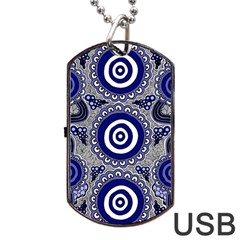 Authentic Aboriginal Art - Gathering Dog Tag Usb Flash (two Sides) by hogartharts