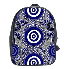 Authentic Aboriginal Art - Gathering School Bag (xl) by hogartharts