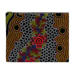 Authentic Aboriginal Art - Gathering 2 Cosmetic Bag (xl) by hogartharts