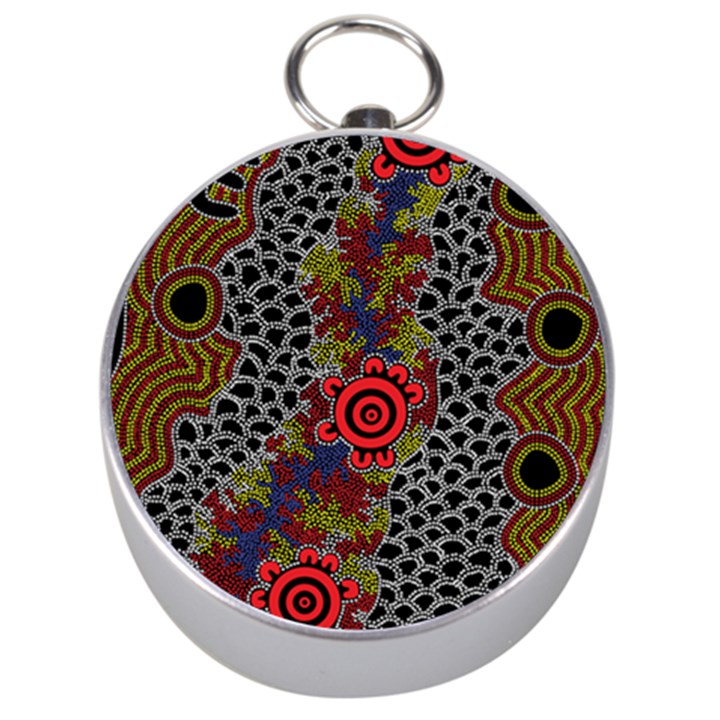 Authentic Aboriginal Art - Gathering 2 Silver Compasses