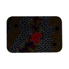 Authentic Aboriginal Art - Gathering 2 Open Lid Metal Box (silver)   by hogartharts