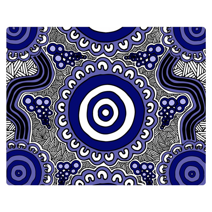 Authentic Aboriginal Art - Gathering Premium Plush Fleece Blanket (Medium)