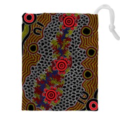 Authentic Aboriginal Art - Gathering 2 Drawstring Pouch (4xl) by hogartharts