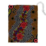 Authentic Aboriginal Art - Gathering 2 Drawstring Pouch (4XL) Front