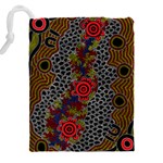 Authentic Aboriginal Art - Gathering 2 Drawstring Pouch (4XL) Back