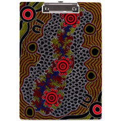 Authentic Aboriginal Art - Gathering 2 A4 Acrylic Clipboard by hogartharts