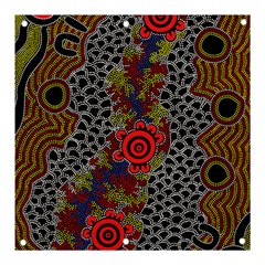 Authentic Aboriginal Art - Gathering 2 Banner And Sign 3  X 3  by hogartharts