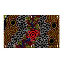 Authentic Aboriginal Art - Gathering 2 Banner And Sign 5  X 3  by hogartharts