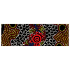 Authentic Aboriginal Art - Gathering 2 Banner And Sign 9  X 3  by hogartharts