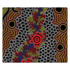 Authentic Aboriginal Art - Gathering 2 Premium Plush Fleece Blanket (small) by hogartharts