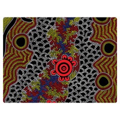 Authentic Aboriginal Art - Gathering 2 Premium Plush Fleece Blanket (extra Small) by hogartharts