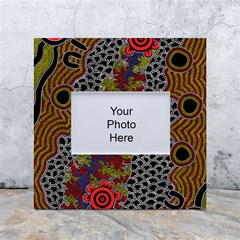 Authentic Aboriginal Art - Gathering 2 White Box Photo Frame 4  X 6  by hogartharts